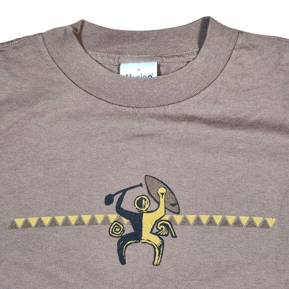 Hawaiian Traditions Sun & Surf Graphic T-Shirt Murina M 100% Cotton Brown - Picture 5 of 8